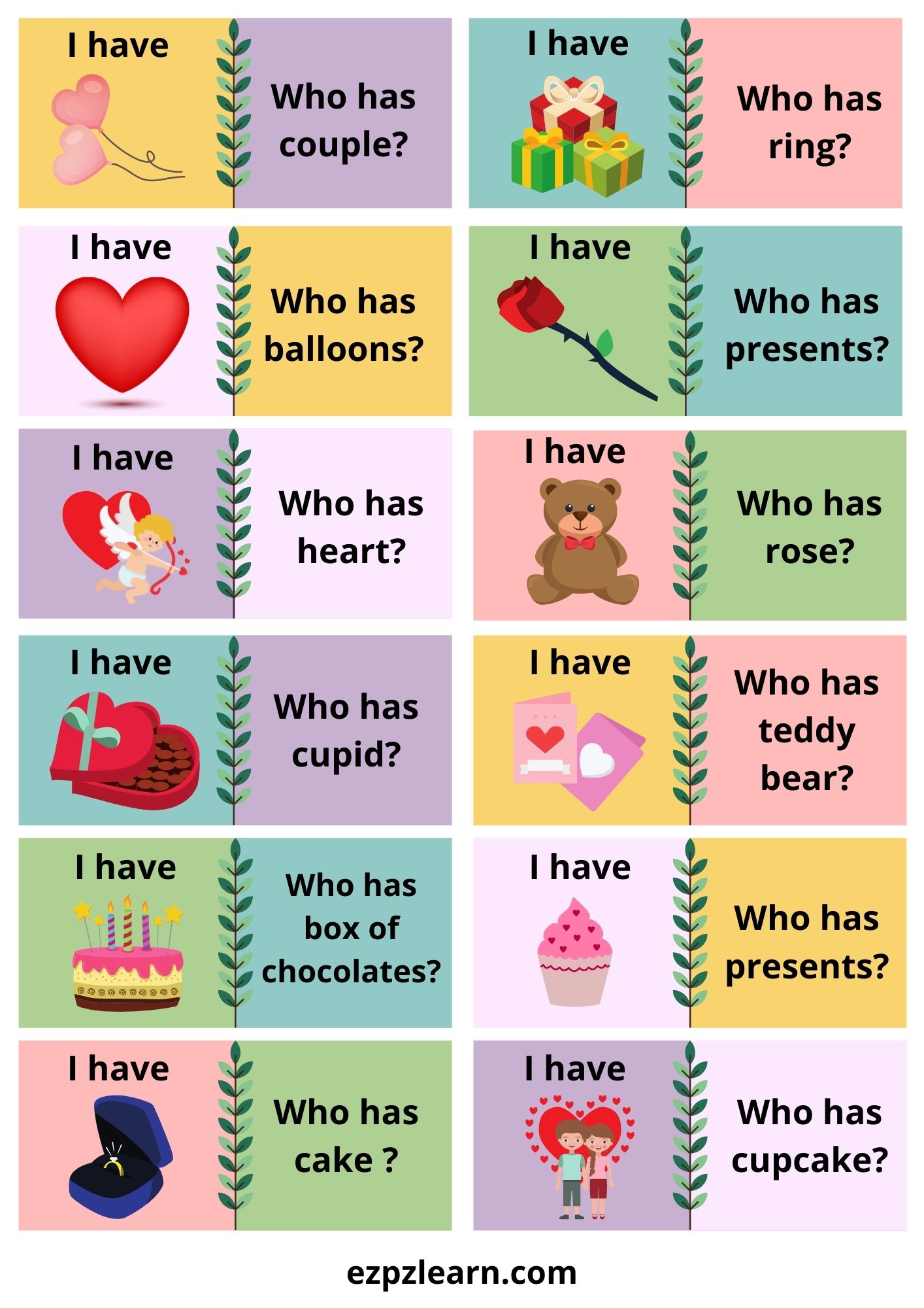 Valentine's Day Who Has Game